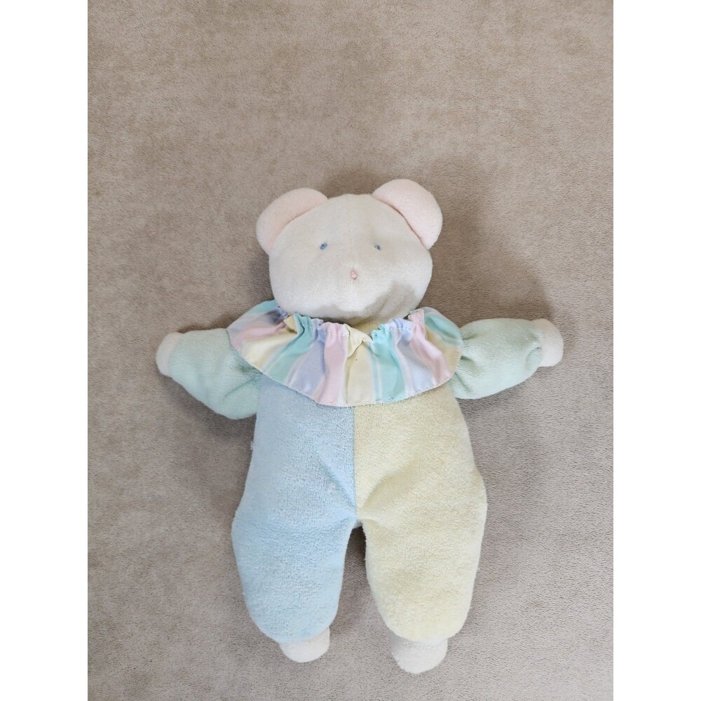 Vintage Eden Pastel Terry Cloth Circus Bear Ruffled Collar Very Good/Excellent